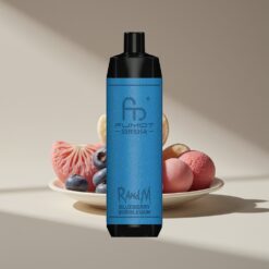 Wholesale Suomi RandM Fumot Shisha 10000 Puffs Mustikkakuplapurkka LED 18ml 850mAh Type-C 0.6ohm 0.5%