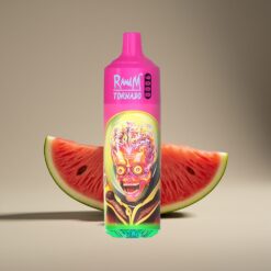 Wholesale Suomi RandM Fumot Tornado 9000 Pähkinävesimeloni Kertakäyttöinen Höyrystin 850mAh 18mL Mesh RGB 54