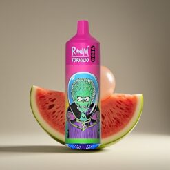 Wholesale Suomi RandM Fumot Tornado 9000 Puffia 18ml Vesimeloni Kuplakumi Mesh Coil RGB Näyttö