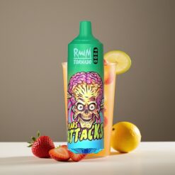 Wholesale Suomi RandM Fumot Tornado 9000 Puffs Mansikka Sitruunalimsa Mesh Coil RGB Näyttö 850 mAh 18 mL