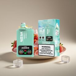 Wholesale Suomi Razz Bar 40000 Puffs Kertakäyttöinen Höyrystin Mansikka-Jää-Marjasekoitus Näyttö Verkkokela Type-C 5%