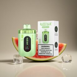 Wholesale Suomi Razz Bar 50K Pussit Kertakäyttöinen Höyrystin Vesimeloni-Jää 1.0Ohm 650mAh Type-C