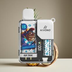 Wholesale Suomi Aivono Aim Tank 9500 Puffs Ananas Kookos 18ml 650mAh LCD 1.2ohm
