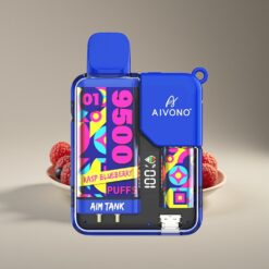 Wholesale Suomi Aivono Aim-Tank 9500 Puffs Vadelma Mustikka 18ml 650mAh LCD 1.2ohm Mesh
