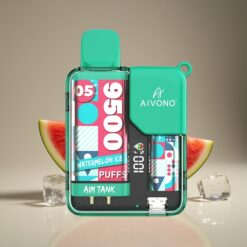 Wholesale Suomi Aivono Aim-Tank 9500 Puffs Vesimeloni-Jää 18ml 650mAh LCD 1.2ohm Mesh