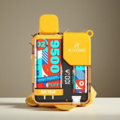Wholesale Suomi Aivono Aim-Tank 9500 Pussit Mango-Ananas 18ml 650mAh LCD 1.2ohm Mesh