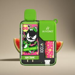 Wholesale Suomi Aivono Aim-Tank 9500 Pussit Mansikka-Arbuusi 18ml 650mAh LCD 1.2ohm Mesh